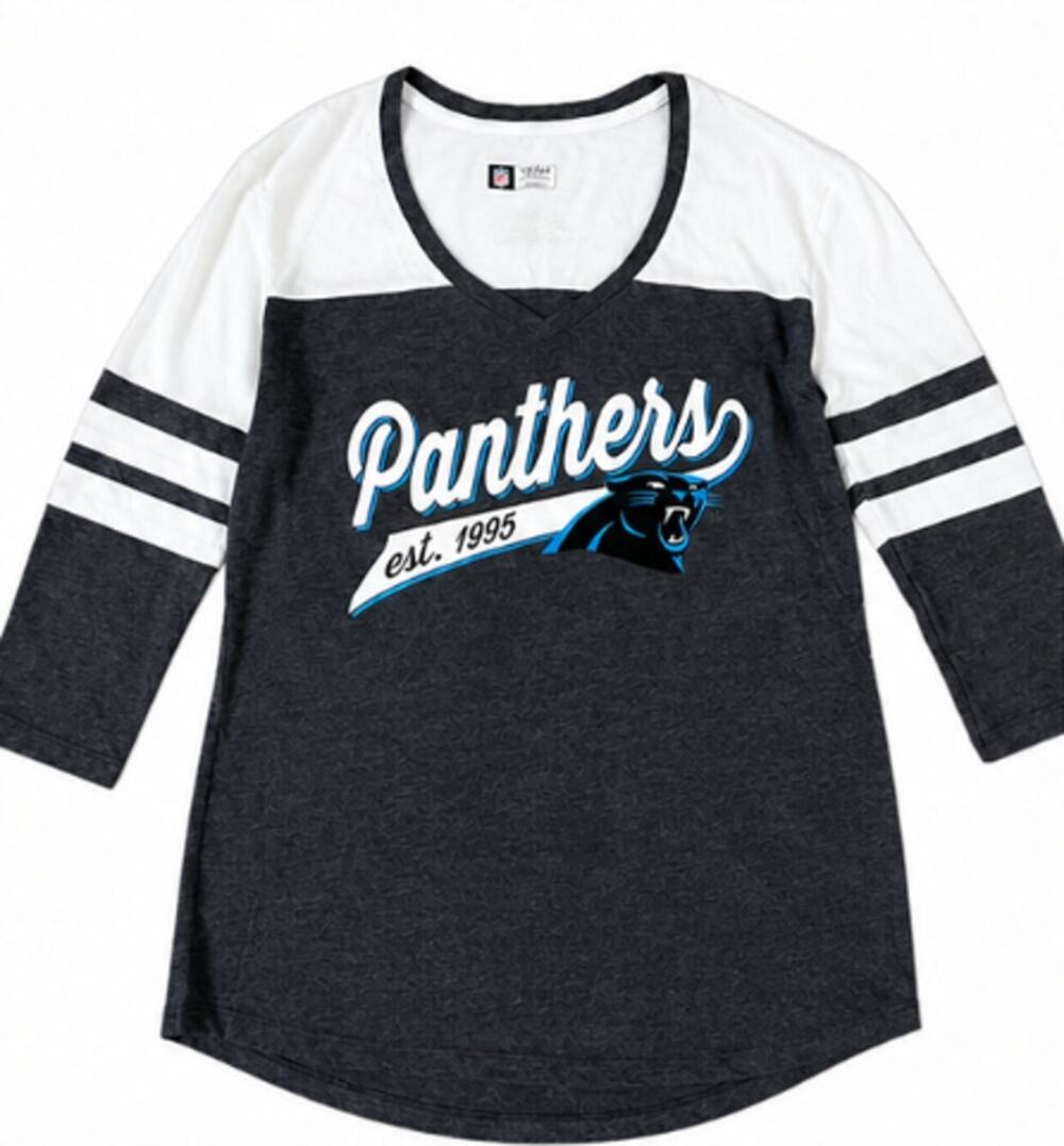 NFL Carolina Panthers Women’s Team Apparel V-Neck Long Sleeve Shirt Small